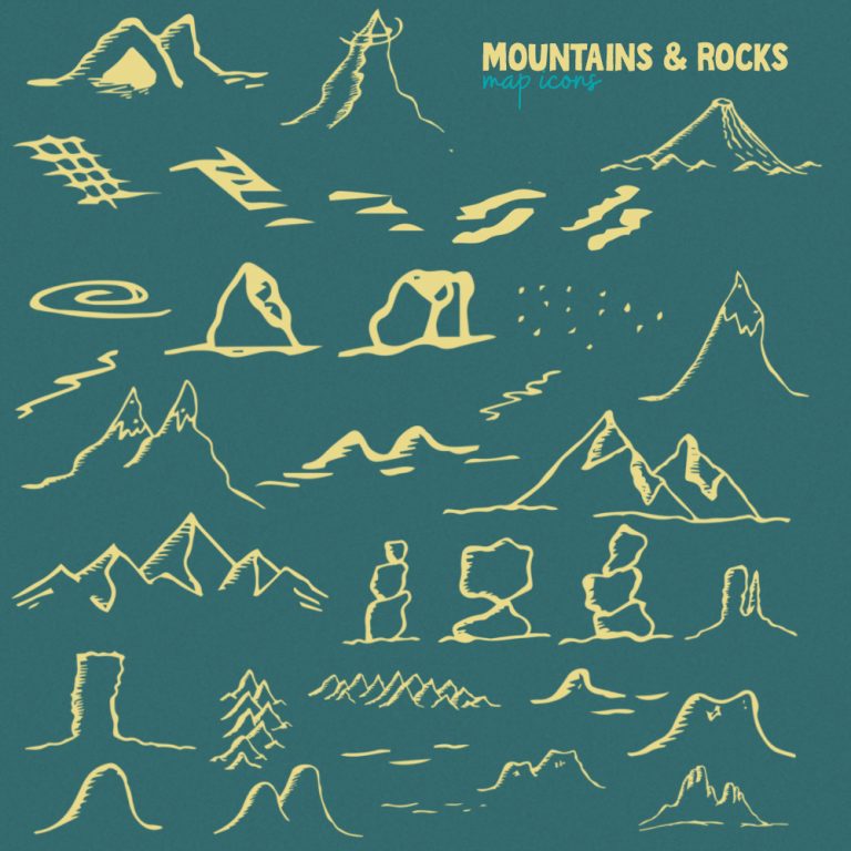 Mountains & Rocks Fantasy Map Icons